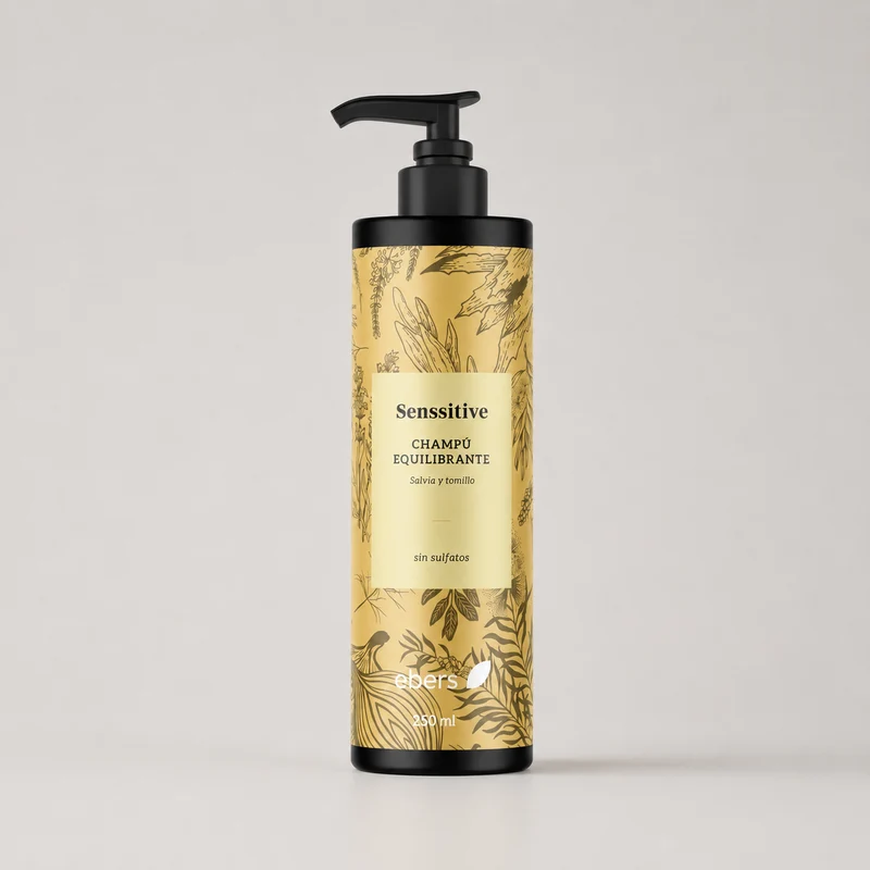 Shampoing antipelliculaire sans sulfate Ebers à la sauge et au thym 250 ml