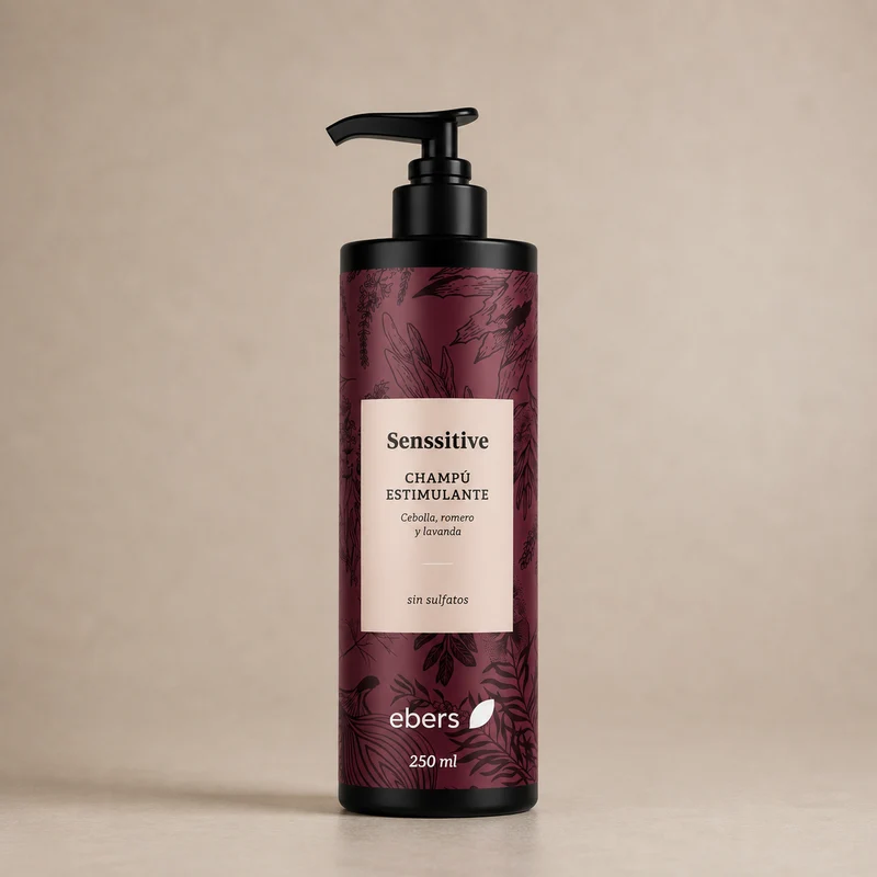 Shampoing sans sulfate Ebers à l'oignon, à la lavande et au romarin 250 ml