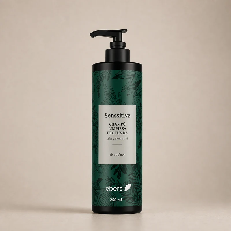 Shampoing nettoyant en profondeur sans sulfate Ebers à l'aloe vera et à l'arbre à thé 250 ml