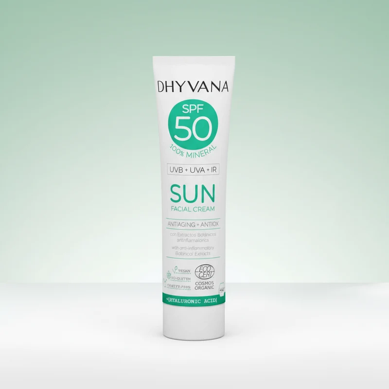 Dhyvana Crème Solaire SPF50 Anti-Âge et Antiox ECO 50ml