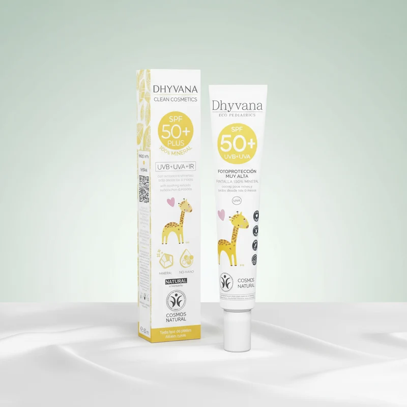 Dhyvana Crème Solaire SPF50 + Minéral pour Enfants et Bébés 50ml