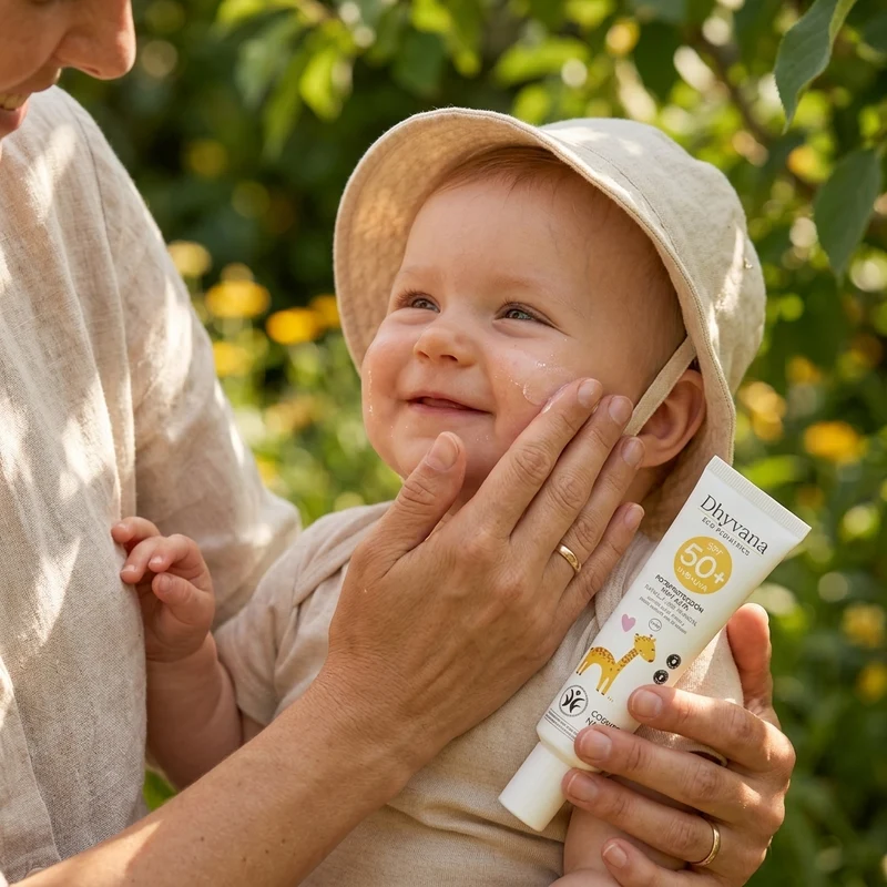 Dhyvana Crème Solaire SPF50 + Minéral pour Enfants et Bébés 50ml
