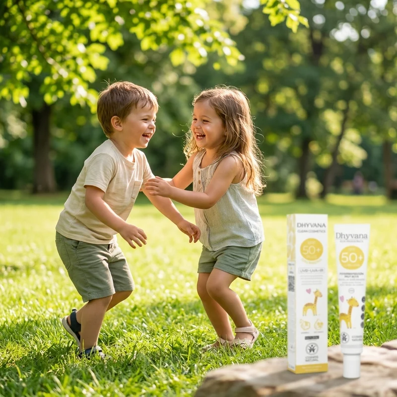 Dhyvana Crème Solaire SPF50 + Minéral pour Enfants et Bébés 50ml
