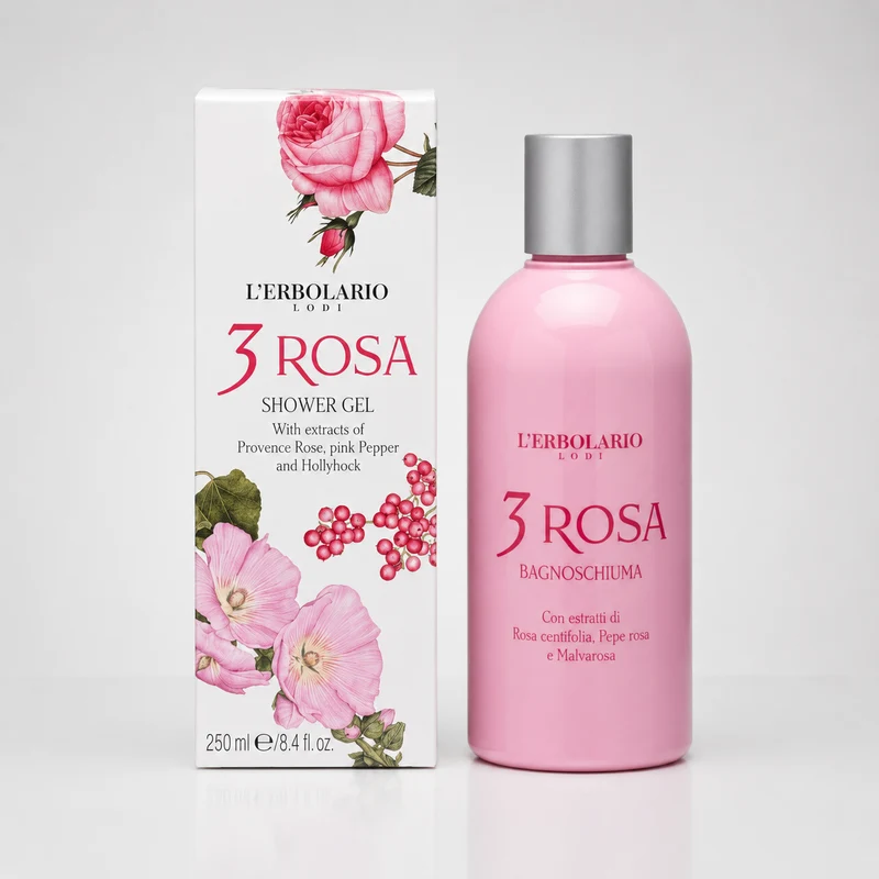 L'Erbolario 3 Gel de Bain Rose 250 ml