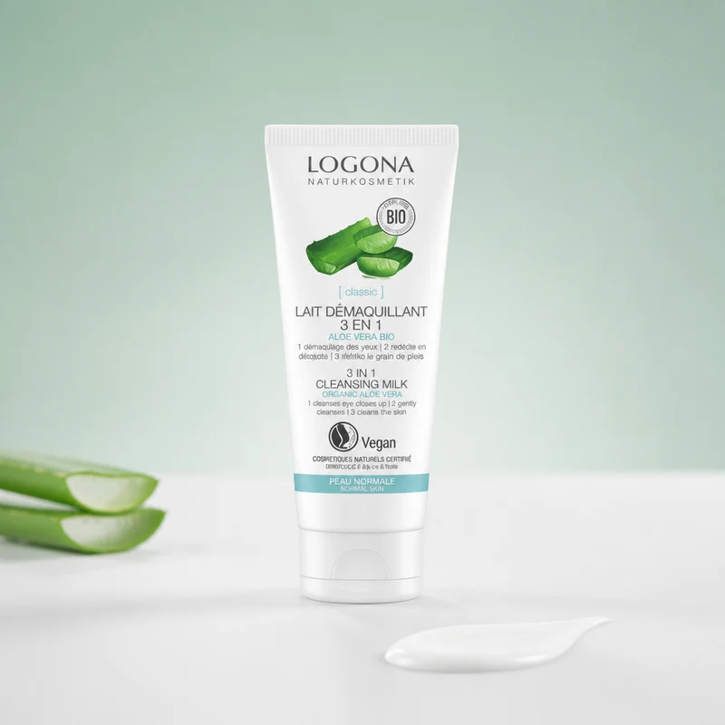 Lait Démaquillant 3 en 1 Logona à l'Aloe Vera 100 ml