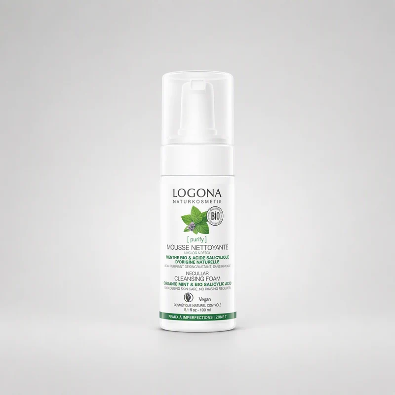 Mousse Nettoyante Menthe Bio & Acide Salicylique Logona 100 ml