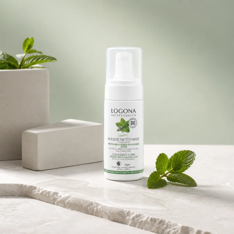 Mousse Nettoyante Menthe Bio & Acide Salicylique Logona 100 ml