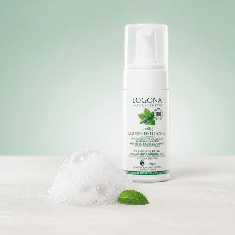 Mousse Nettoyante Menthe Bio & Acide Salicylique Logona 100 ml