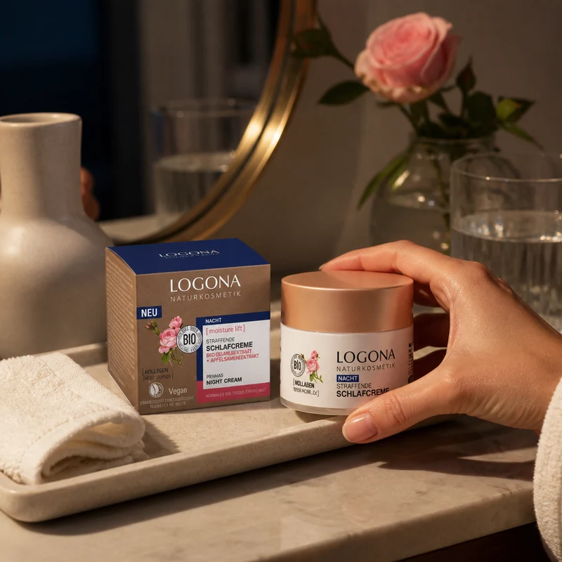 Logona Crème de Nuit Raffermissante Roses et Pépins de Pomme Bio 50 ml