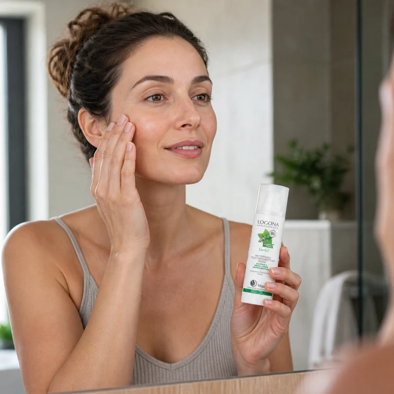 Logona Fluide Hydratant Jour et Nuit à la Menthe Bio et à l'Acide Salicylique 30 ml