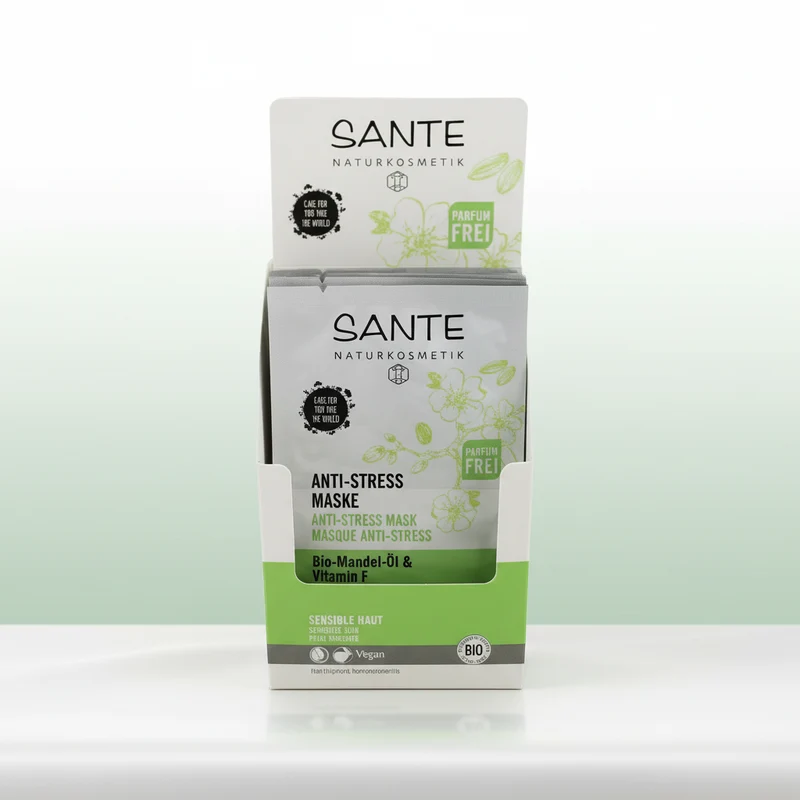 Masque anti-stress Sante à l'huile d'amande bio et vitamine F 2X4ml