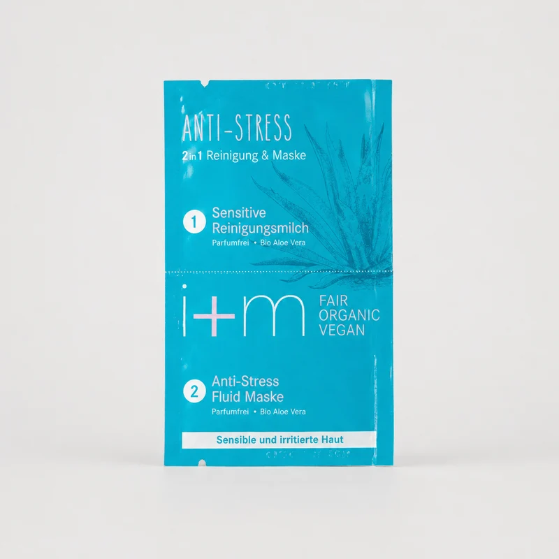 I + M Lait Démaquillant 2 en 1 Anti-Stress et Masque Sans Parfum