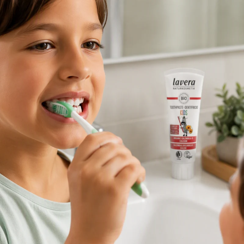 Dentifrice enfant Lavera sans fluorure, calendula et calcium, 75 ml