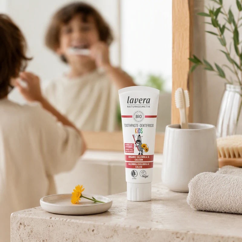 Dentifrice enfant Lavera sans fluorure, calendula et calcium, 75 ml