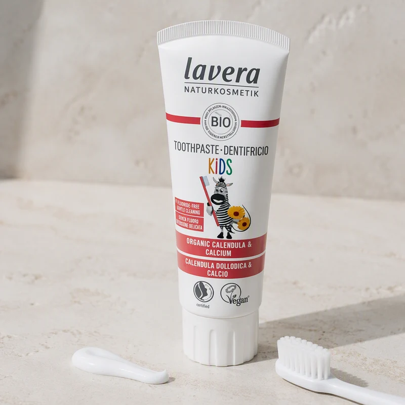 Dentifrice enfant Lavera sans fluorure, calendula et calcium, 75 ml