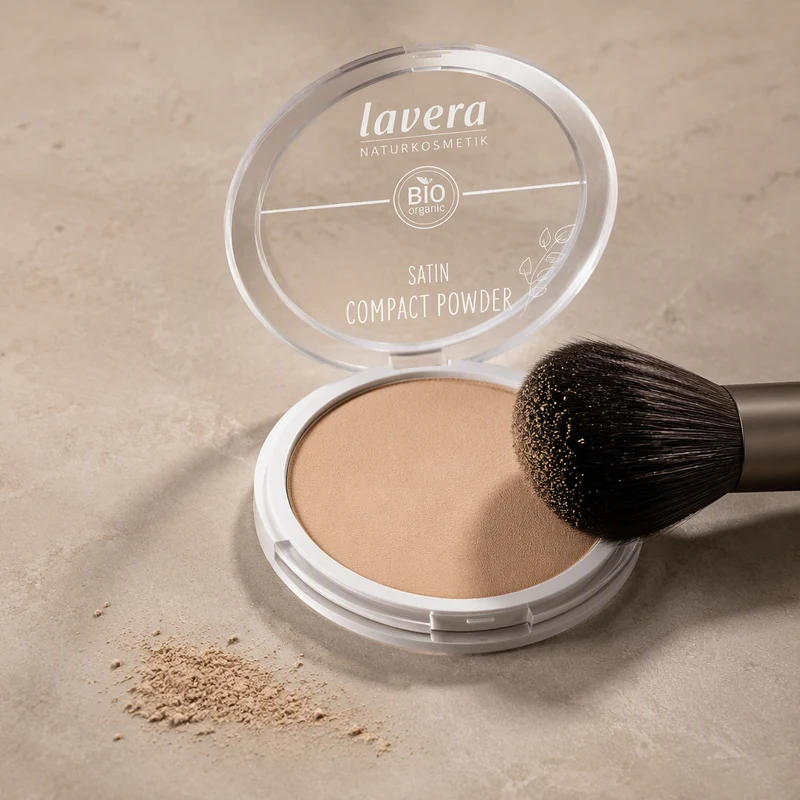 Poudre compacte de maquillage Lavera Satin 03 Tanned