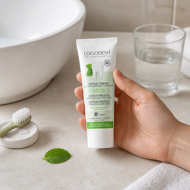 Logona Dentifrice Extra Frais Soin Quotidien à la Menthe (Sans Fluor) 75ml