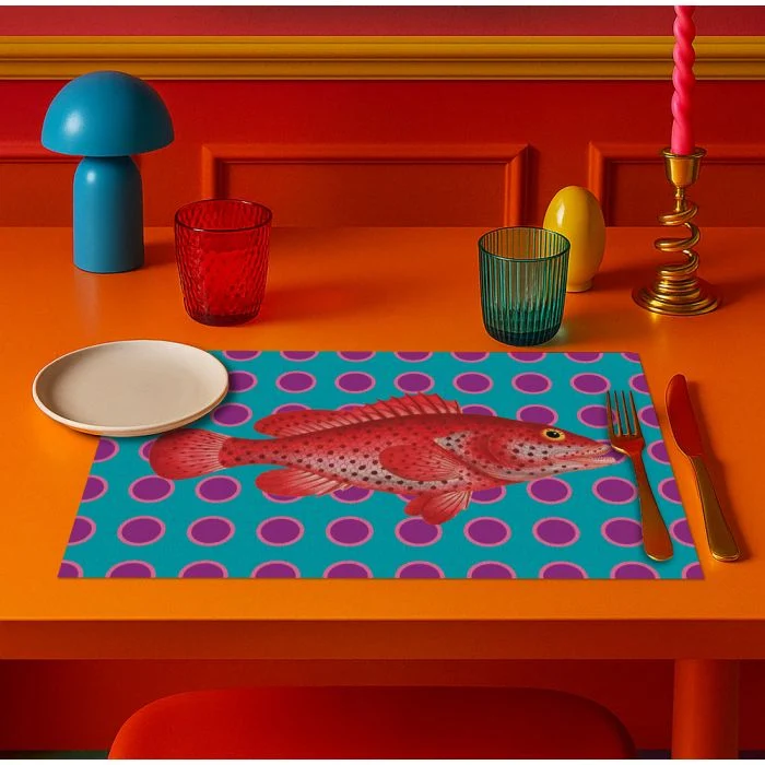 Tovaglietta All'Americana Plastica Pesce Rosso 44x30 cm
