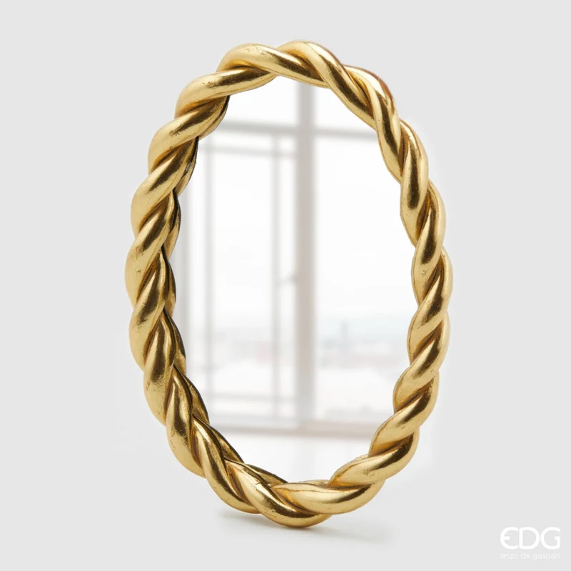 SPECCHIO TORCHON OVALE ORO 26X35CM EDG