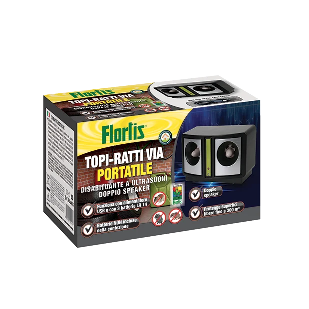 TOPI-RATTI VIA A BATTERIA - ULTRASUONI PORTATILE