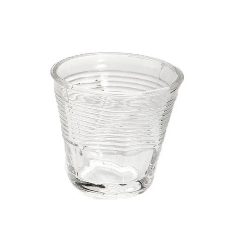 BICCHIERINO DA CAFFE' IN VETRO D. 6,5 CM ACCARTOCCIATO TRASPARENTE KALEIDOS