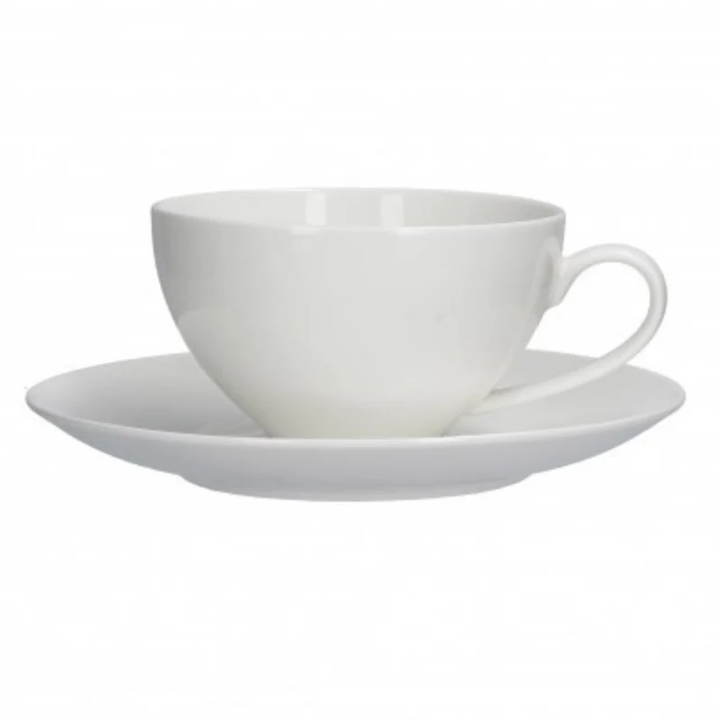 TAZZA COLAZIONE CON PIATTINO 350CC IN PORCELLANA ESSENZIALE