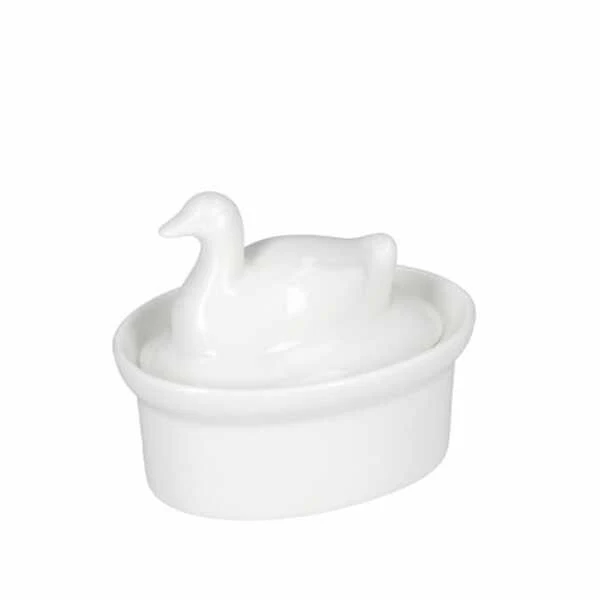 TERRINE CASSERUOLA ANATRA 10X7 CM LA PORCELLANA BIANCA