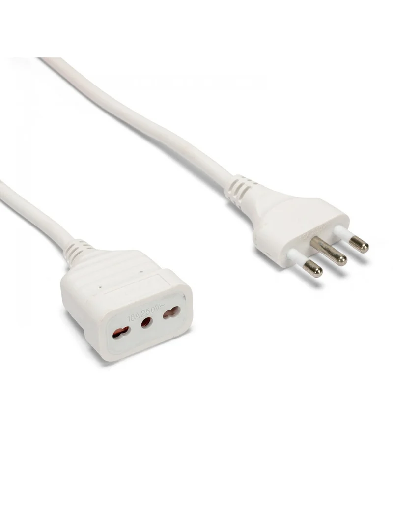 PROLUNGA 3 MT SPINA E PRESA 16A CAVO 3G1 MM² BIANCO