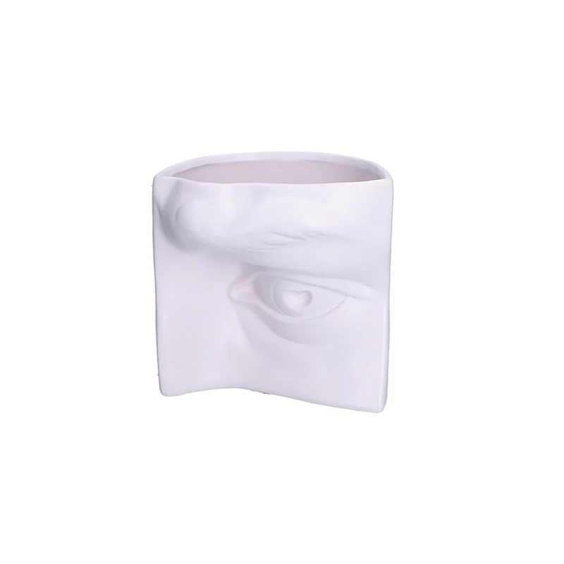 AUGUSTO VASO DECORATIVO OCCHIO BIANCO 18x15x18 CM RITUALI DOMESTICI