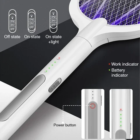 Raquette Anti-moustiques électrique Rechargeable