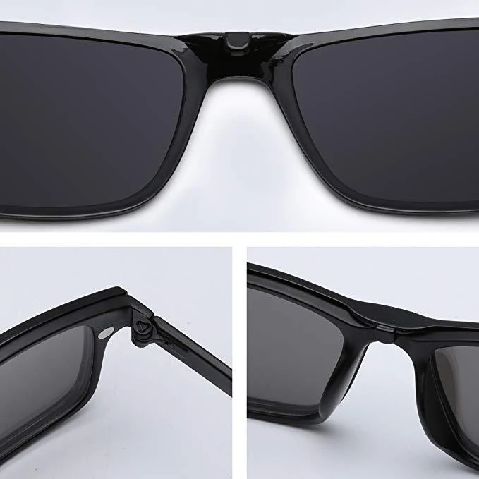 Lunettes de soleil carré 6 en 1 magnétiques optiques polarisées