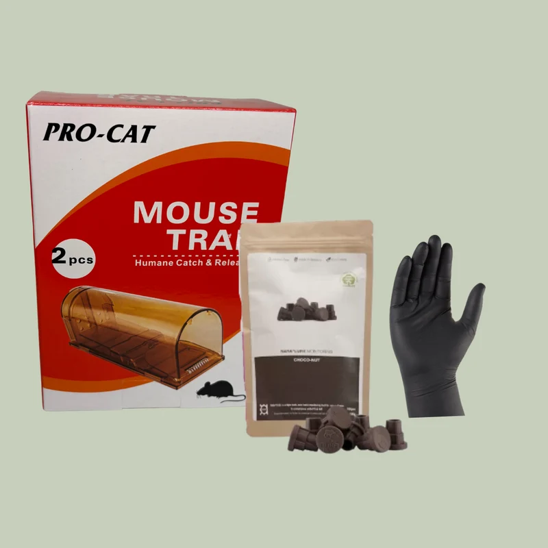 Kit capture de souris sans cruauté – Pièges réutilisables + appâts chocolat