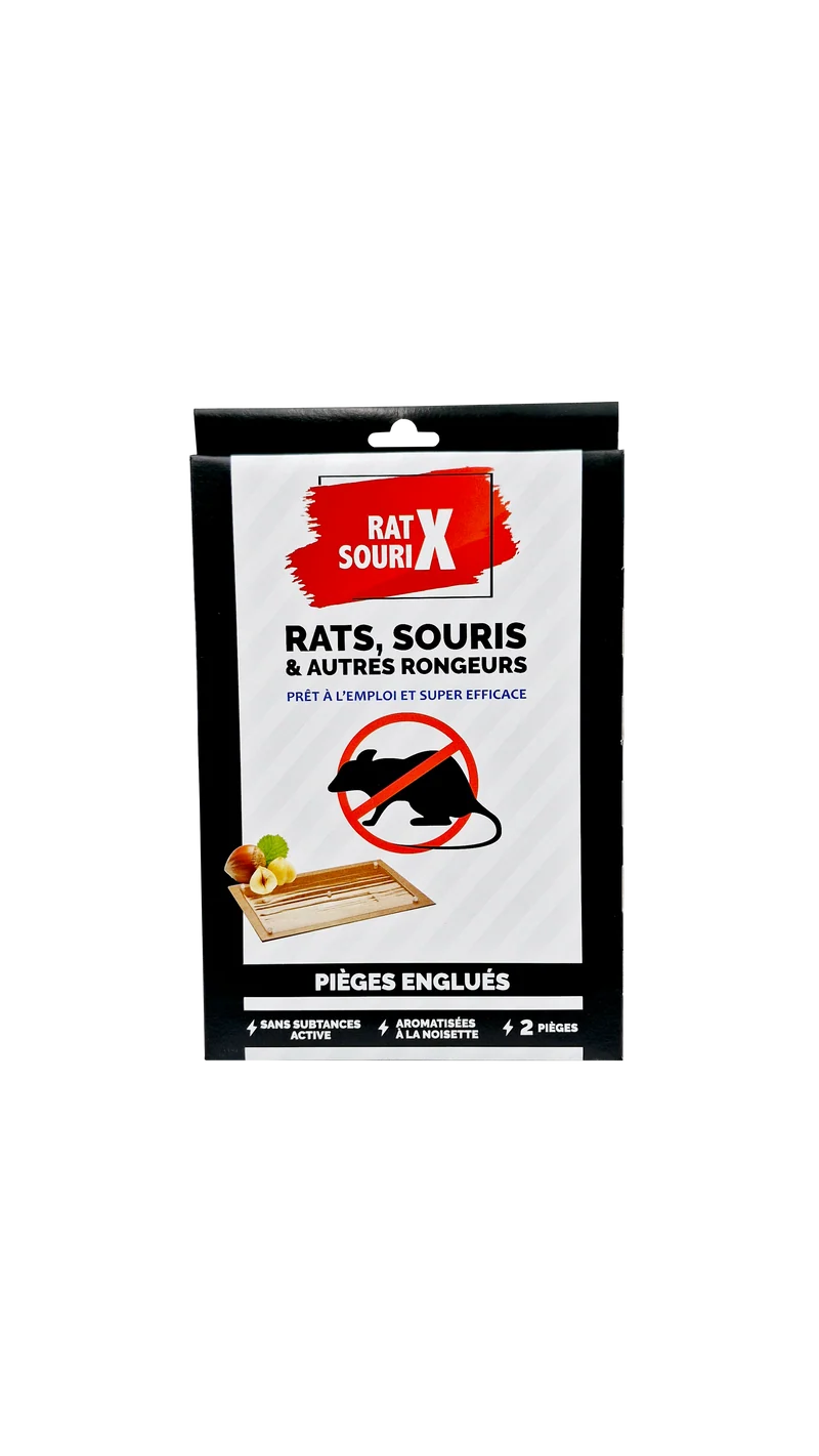Grande Plaque de Glu Rats & Souris - Prêt à l'emploi - x2 Pièges 19x28 cm