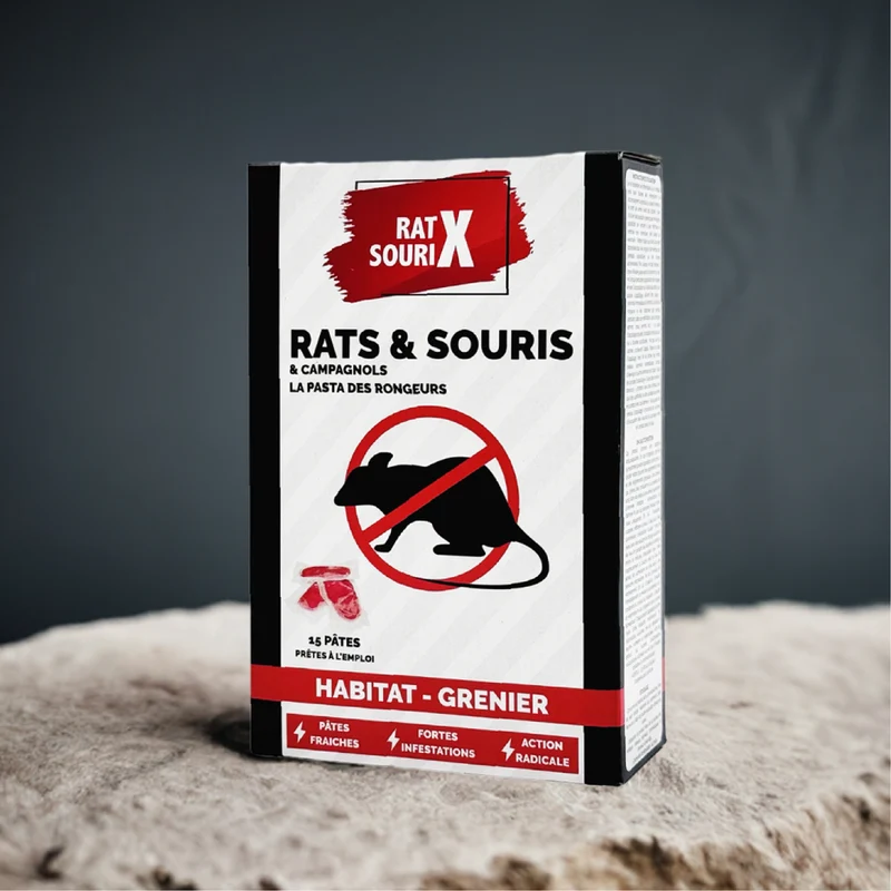 RatX SouriX Pâtes Fraîches 150g – Appât Anti-Rats et Souris – Habitat & Grenier - Fabriqué en France