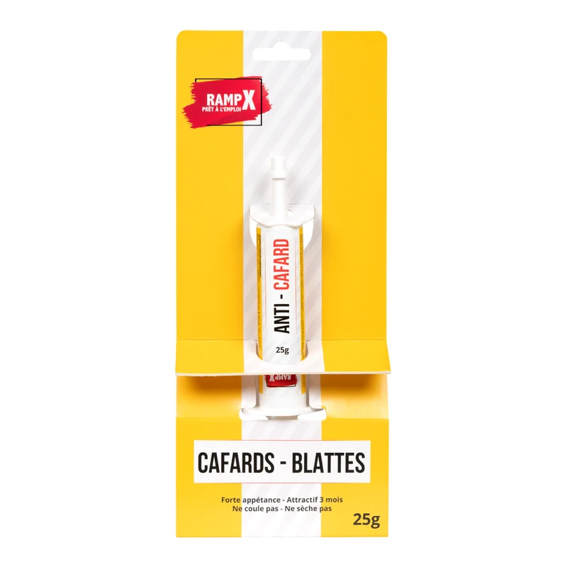 RampX Gel Cafards – Blattes 25g – Appât Insecticide Professionnel Ultra-Efficace - Fabriqué en France