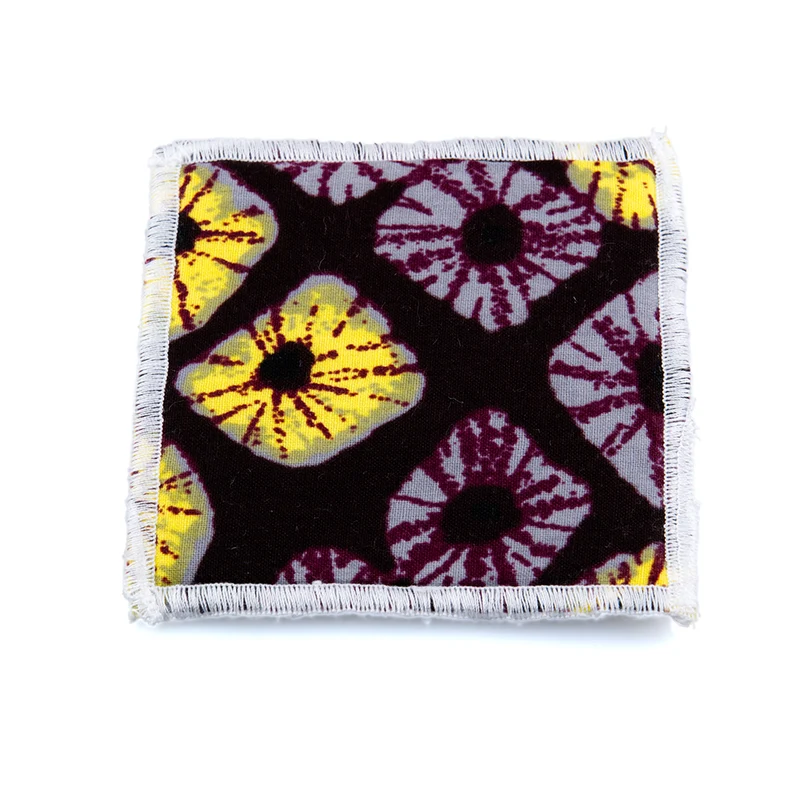 Pochette 6 Carrés Oeko-Tex lavables violets et jaunes - derniers exemplaires