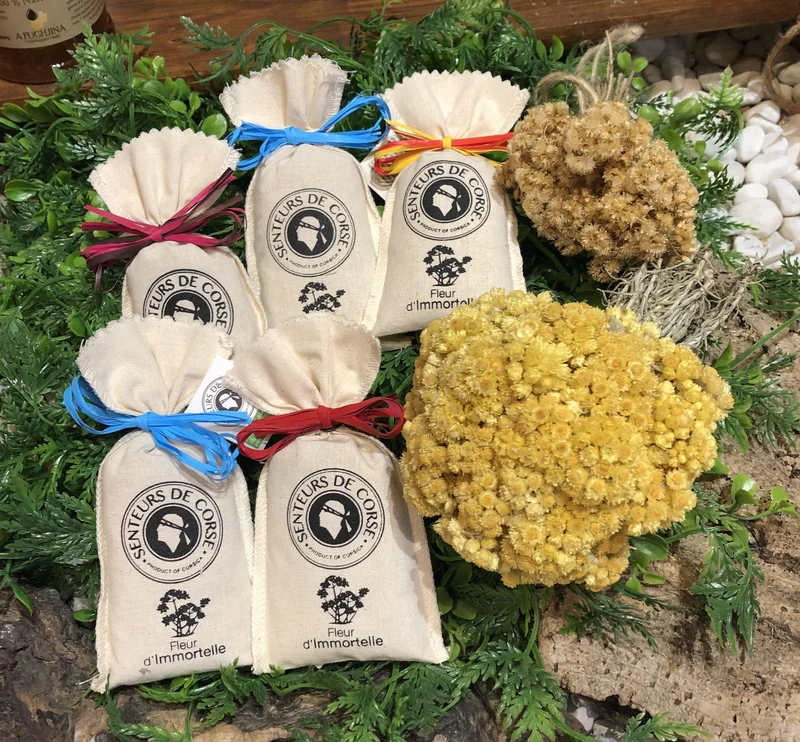 Sachets parfumés fleurs d'immortelle de Corse Bio