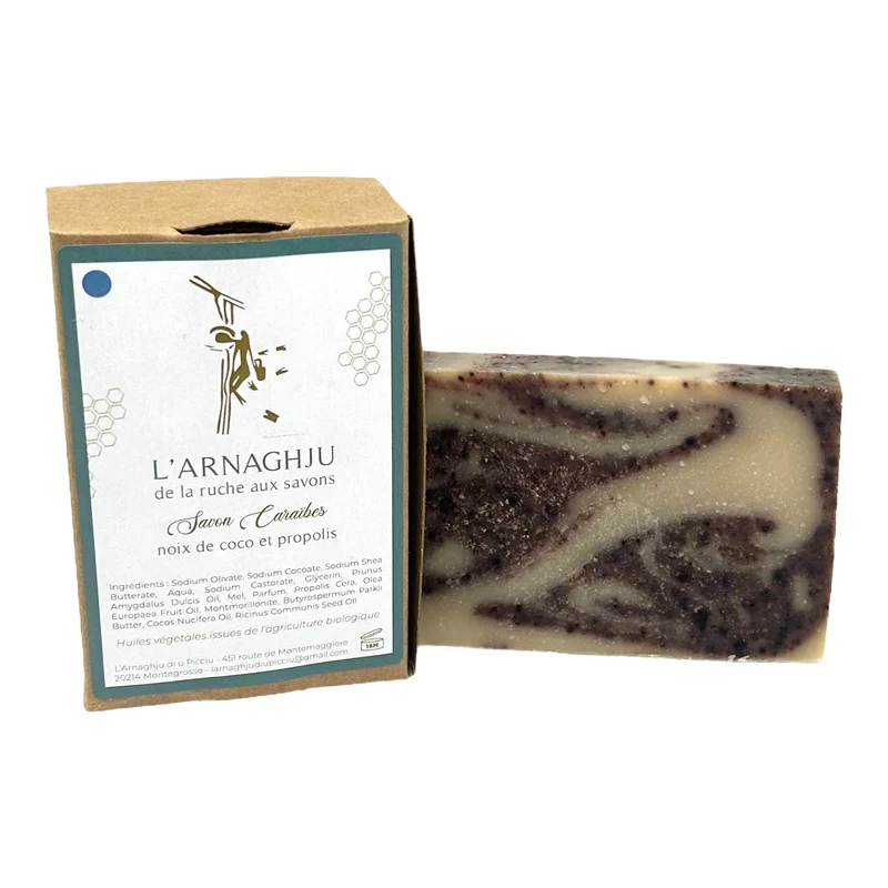 Savon surgras Caraïbes Coco et Propolis - 100g