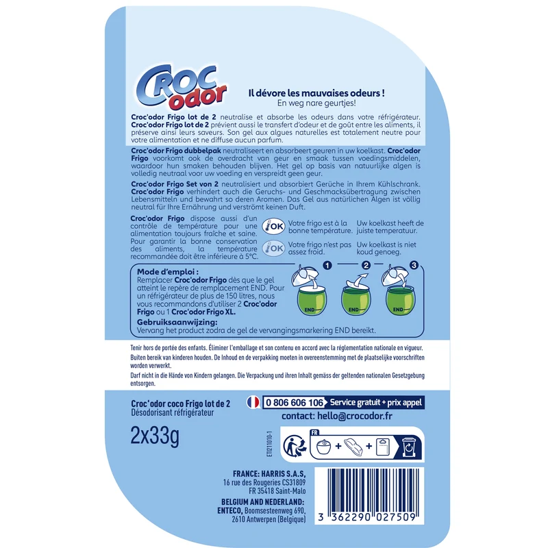Absorbeur d'odeurs Frigo x2