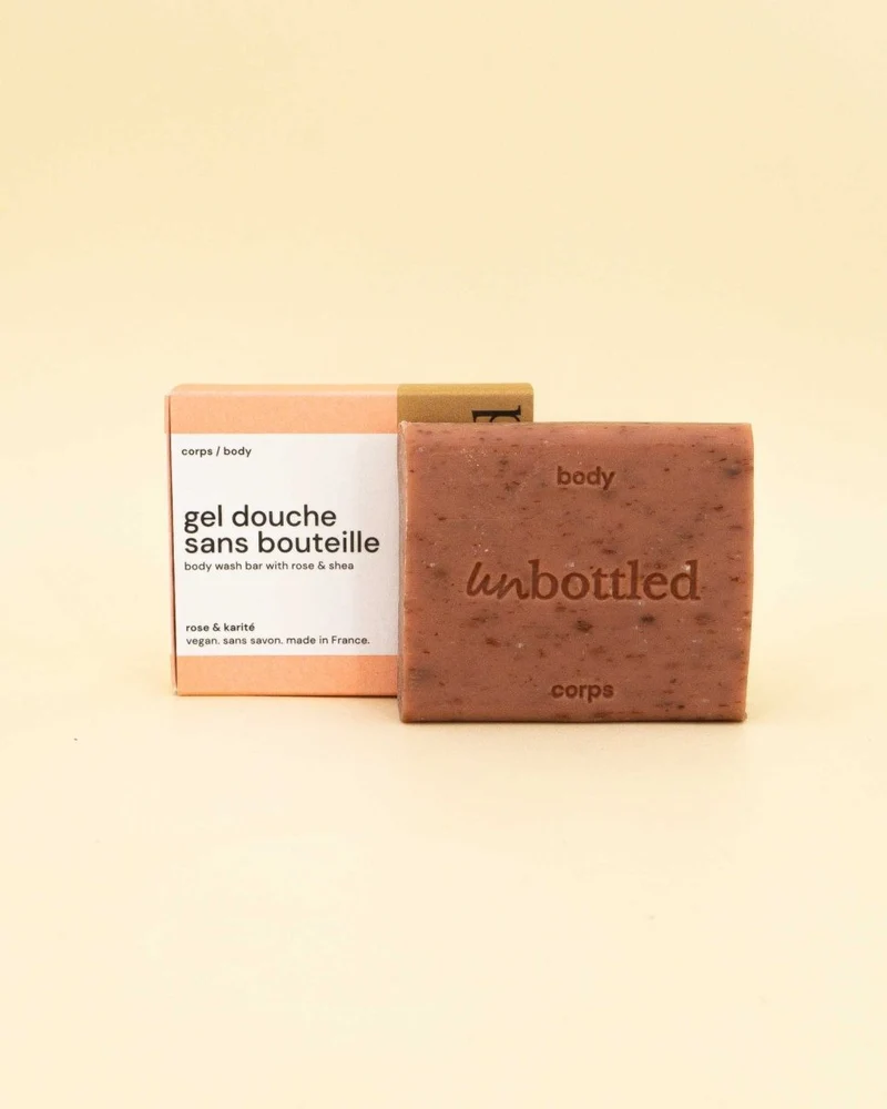 Gel douche sans bouteille - Rose & Karité