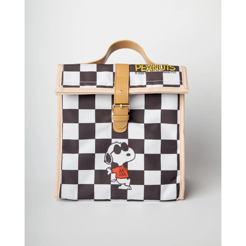 Borsa Pranzo Termica 24x24x16.5cm Scacchi Bianco Nero Snoopy QUY CUP
