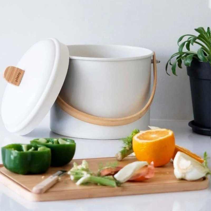 Seau à Compost d'intérieur - 3,5 Litres - Blanc