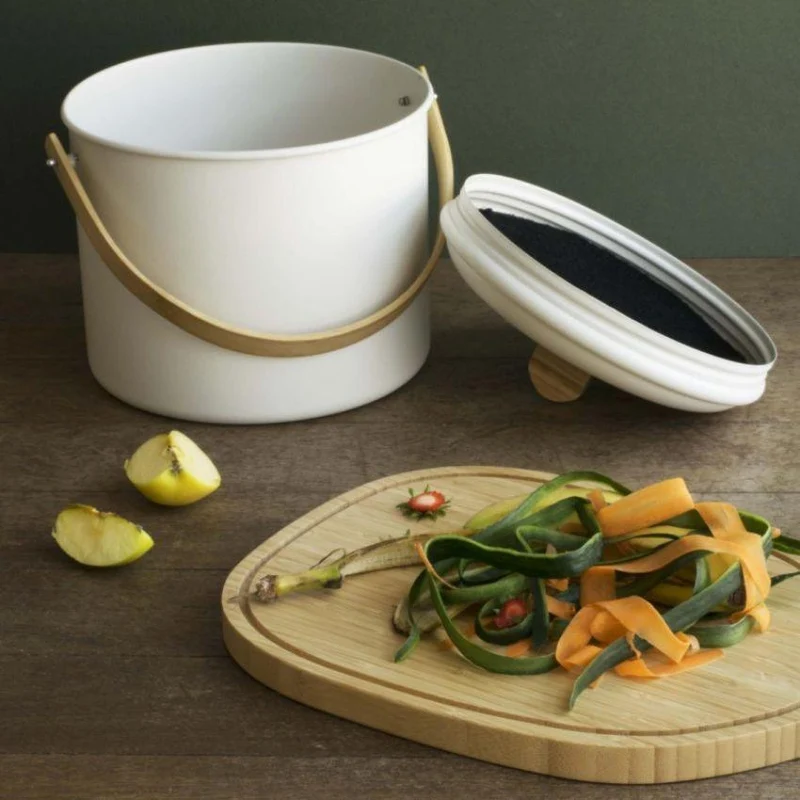 Seau à Compost d'intérieur - 3,5 Litres - Blanc
