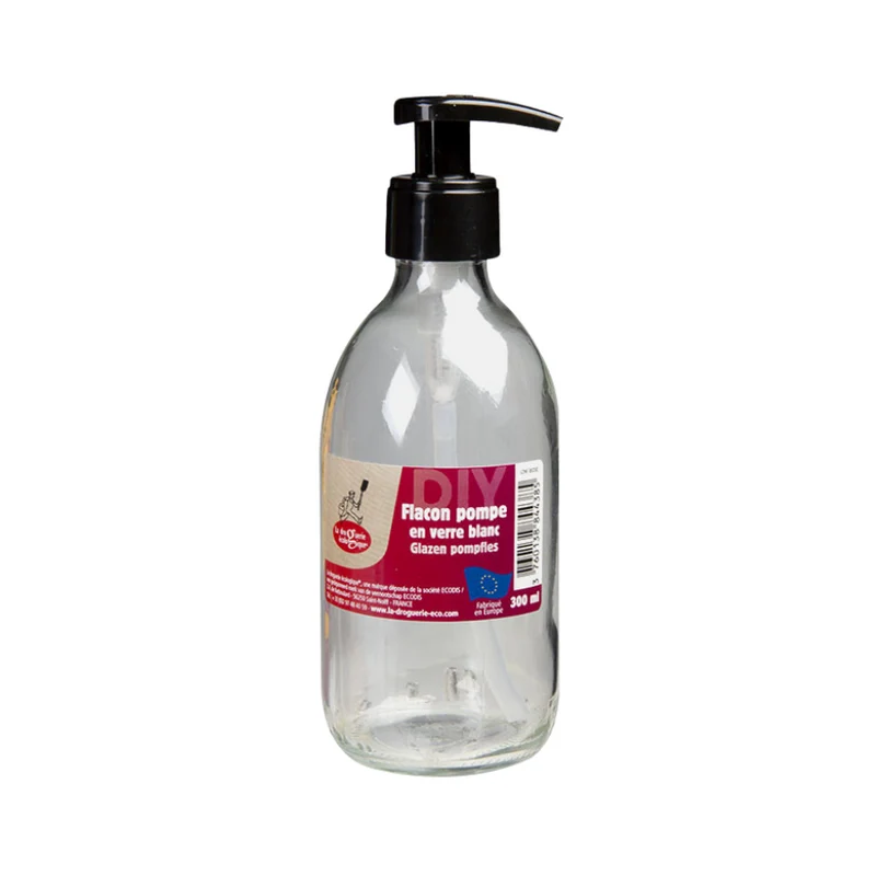 Flacon Pompe En Verre Transparent - 300 ml