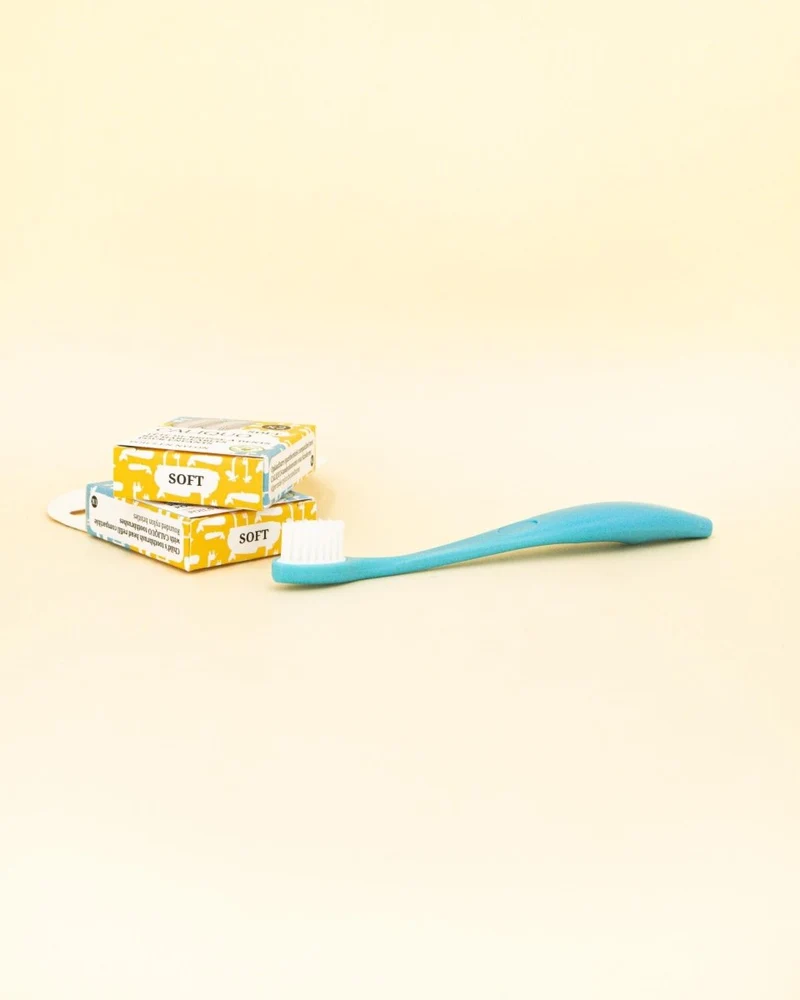 Brosse à dents écologique enfants +4 recharges - Bleue