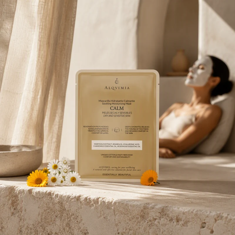 Masque facial apaisant Alqvimia pour peaux sensibles