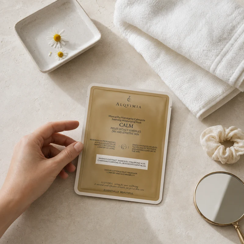 Masque facial apaisant Alqvimia pour peaux sensibles