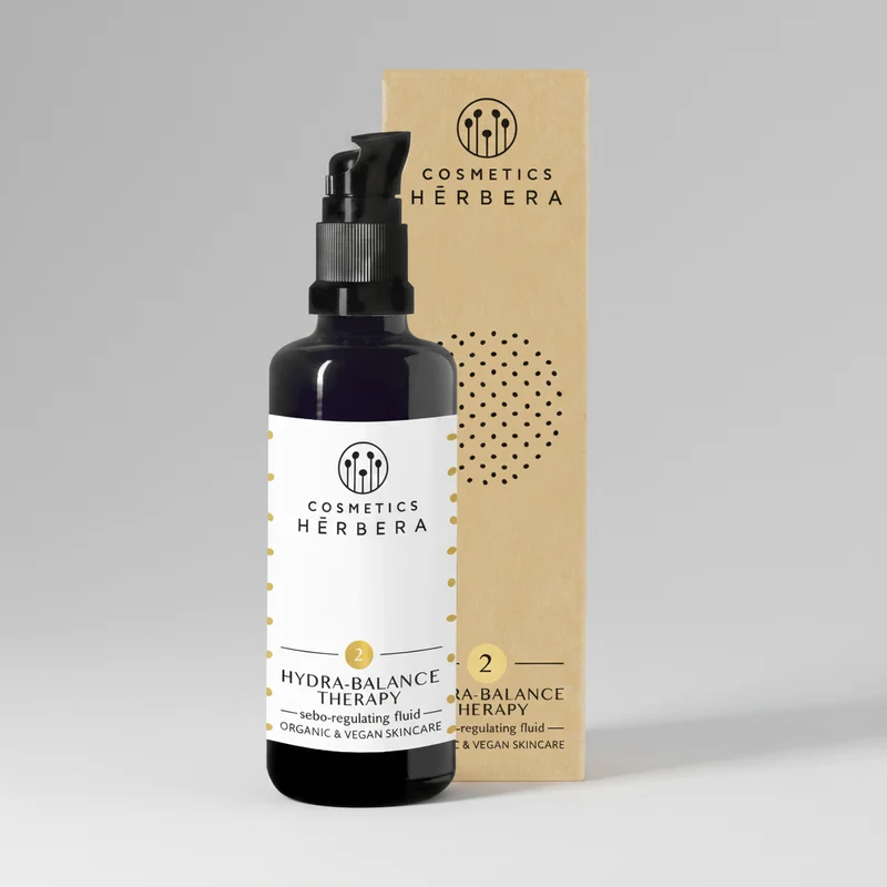 Herbera Hydra-Balance Therapy (Fluide Visage Bardane et Cumin Noir) pour Peaux Mixtes à Grasses 50 ml