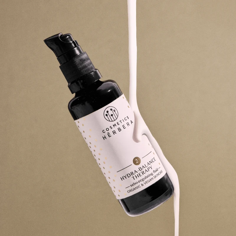 Herbera Hydra-Balance Therapy (Fluide Visage Bardane et Cumin Noir) pour Peaux Mixtes à Grasses 50 ml