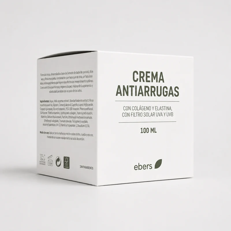 Ebers Crème Anti-Rides à l'Aloe vera, à la Bave d'Escargot et à la Rose Musquée 100ml